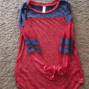 Blue and red tee